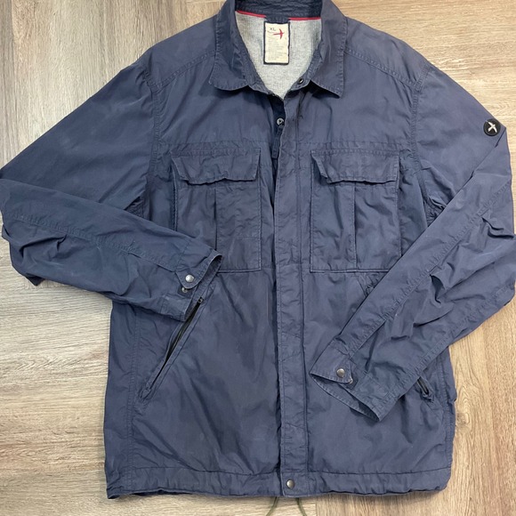 Relwen Jacket Mens XL Navy Blue Full Zip Lightweight Utility Windbreaker Coat - Picture 1 of 7